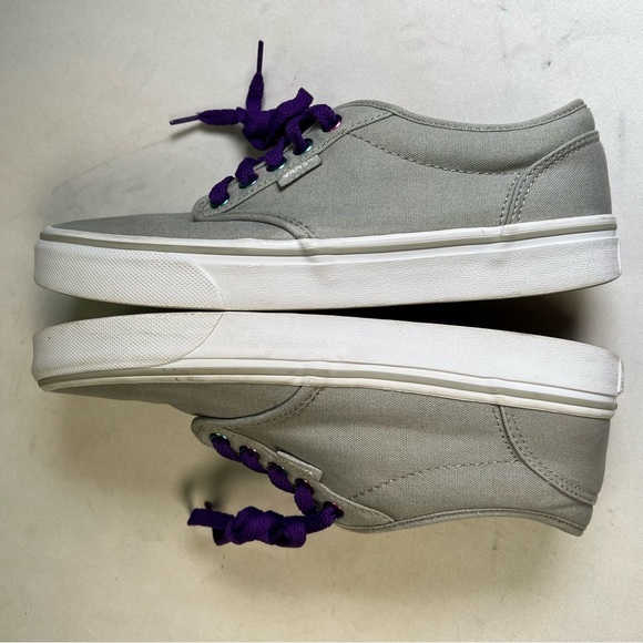 Vans AUTHENTIC Mens Womens Grey Purple Low Top Skateboard Shoes Sz 8 like new - Picture 5 of 12